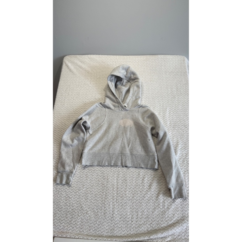 Lululemon Pullover Hoodie Heathered Core Ultra Light Grey Cropped Size 2